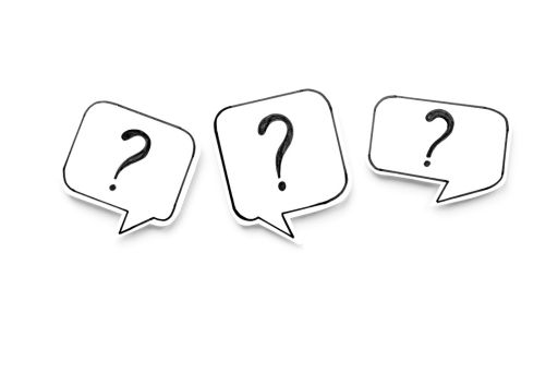 3つの吹き出しに?マーク