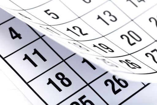 めくられたカレンダー