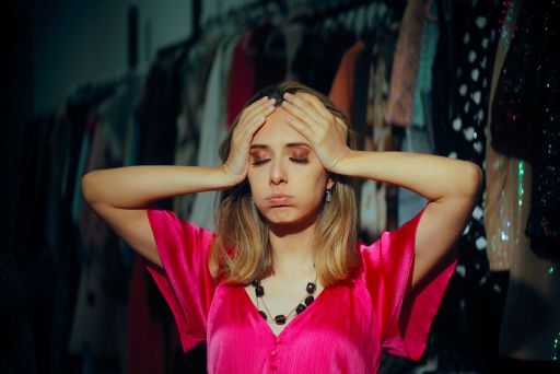 頭を抱える女性